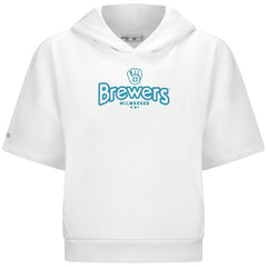 Milwaukee Brewers Levelwear Women's Amber Short Sleeve Cornerstone Hoodie - MLB