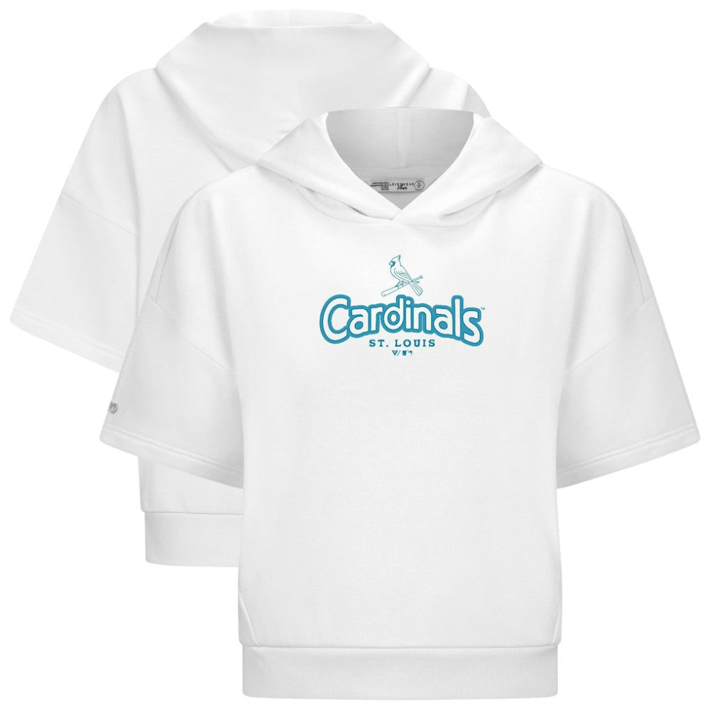 St. Louis Cardinals Levelwear Women's Amber Short Sleeve Cornerstone Hoodie - MLB