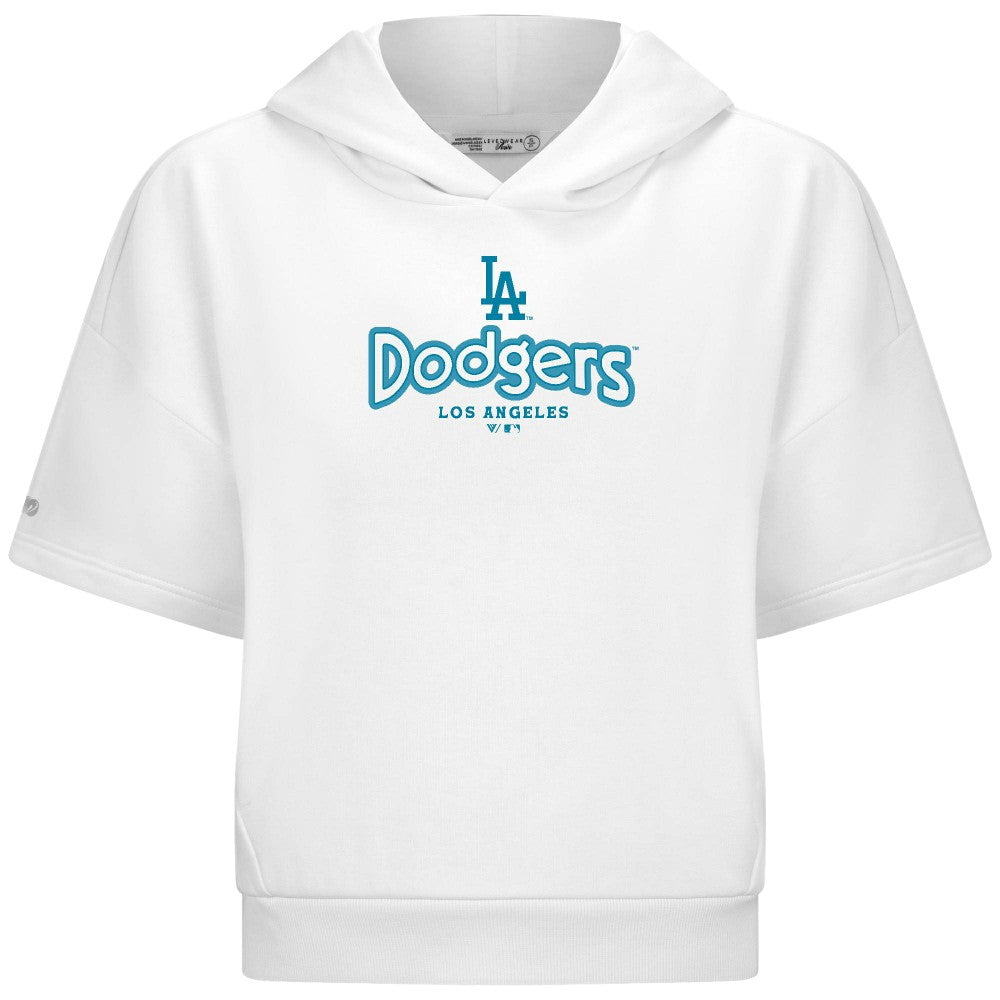 Los Angeles Dodgers Levelwear Women's Amber Short Sleeve Cornerstone Hoodie - MLB