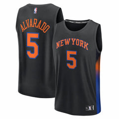 Jose Alvarado New York Knicks Fast Break Replica Jersey Black Statement Edition - NBA