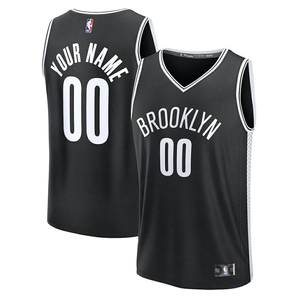 Brooklyn Nets Fast Break Custom Jersey Icon Edition Black - NBA