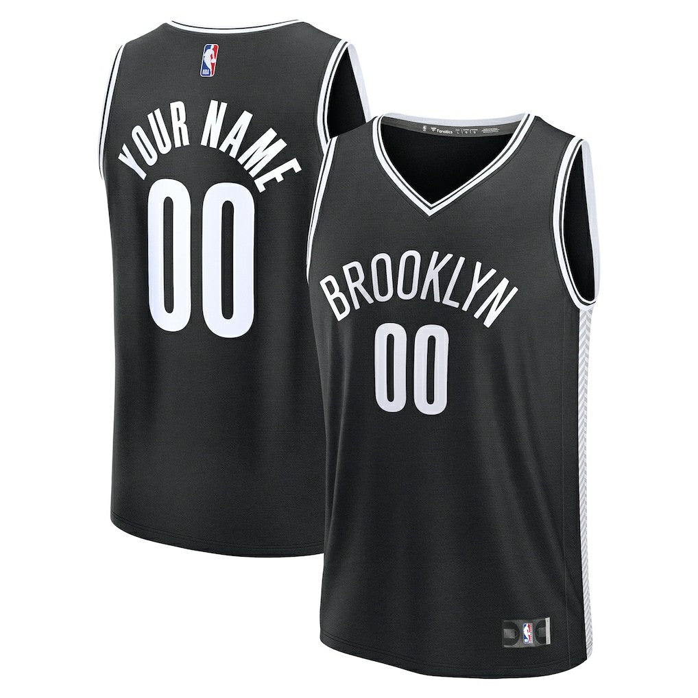 Brooklyn Nets Fast Break Custom Jersey Icon Edition Black - NBA