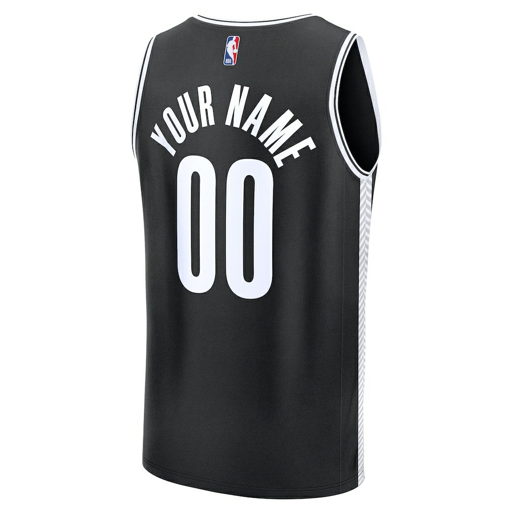 Brooklyn Nets Fast Break Custom Jersey Icon Edition Black - NBA