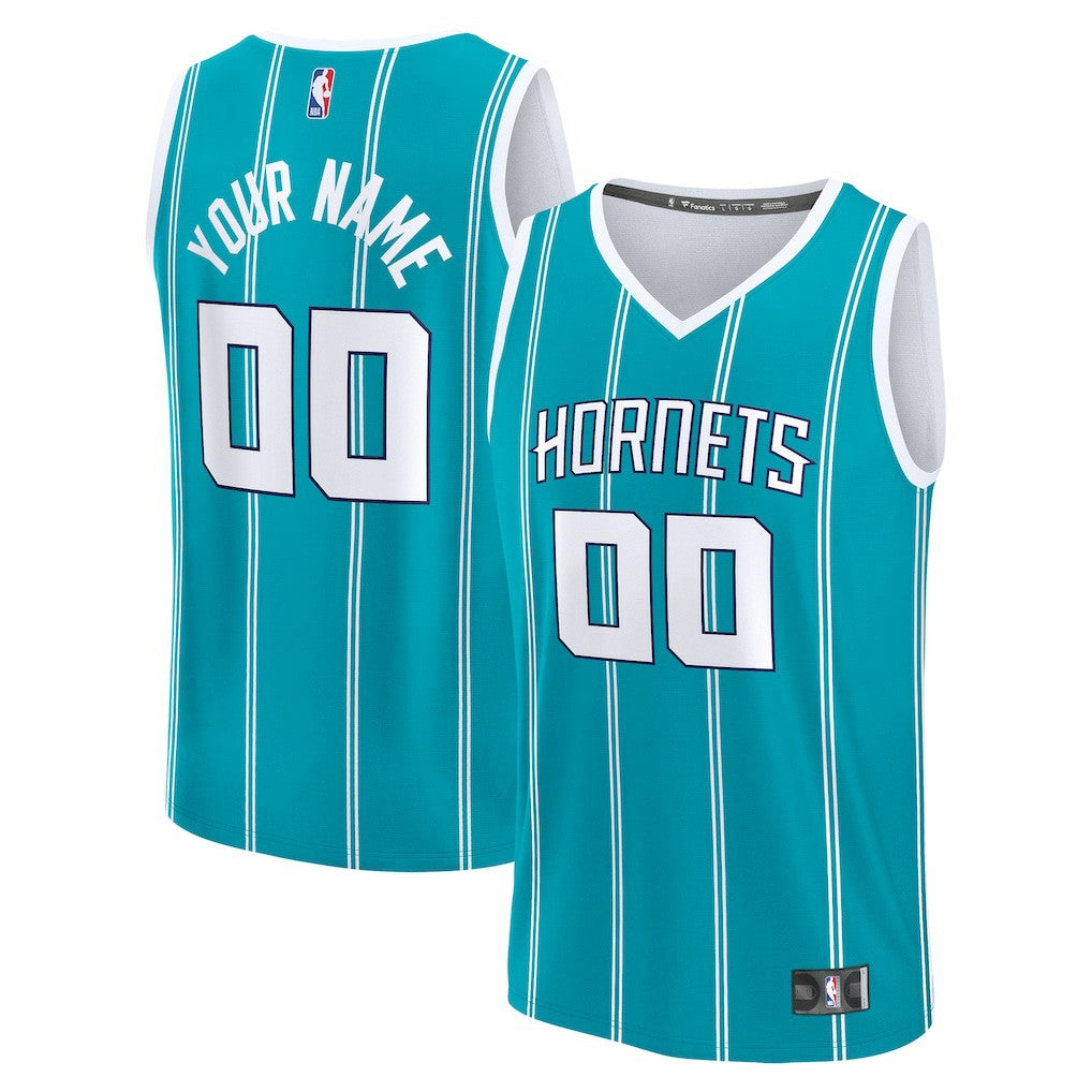 Charlotte Hornets Fast Break Custom Jersey Icon Edition Teal - NBA