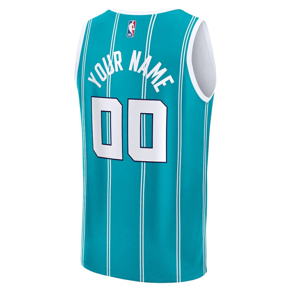 Charlotte Hornets Fast Break Custom Jersey Icon Edition Teal - NBA