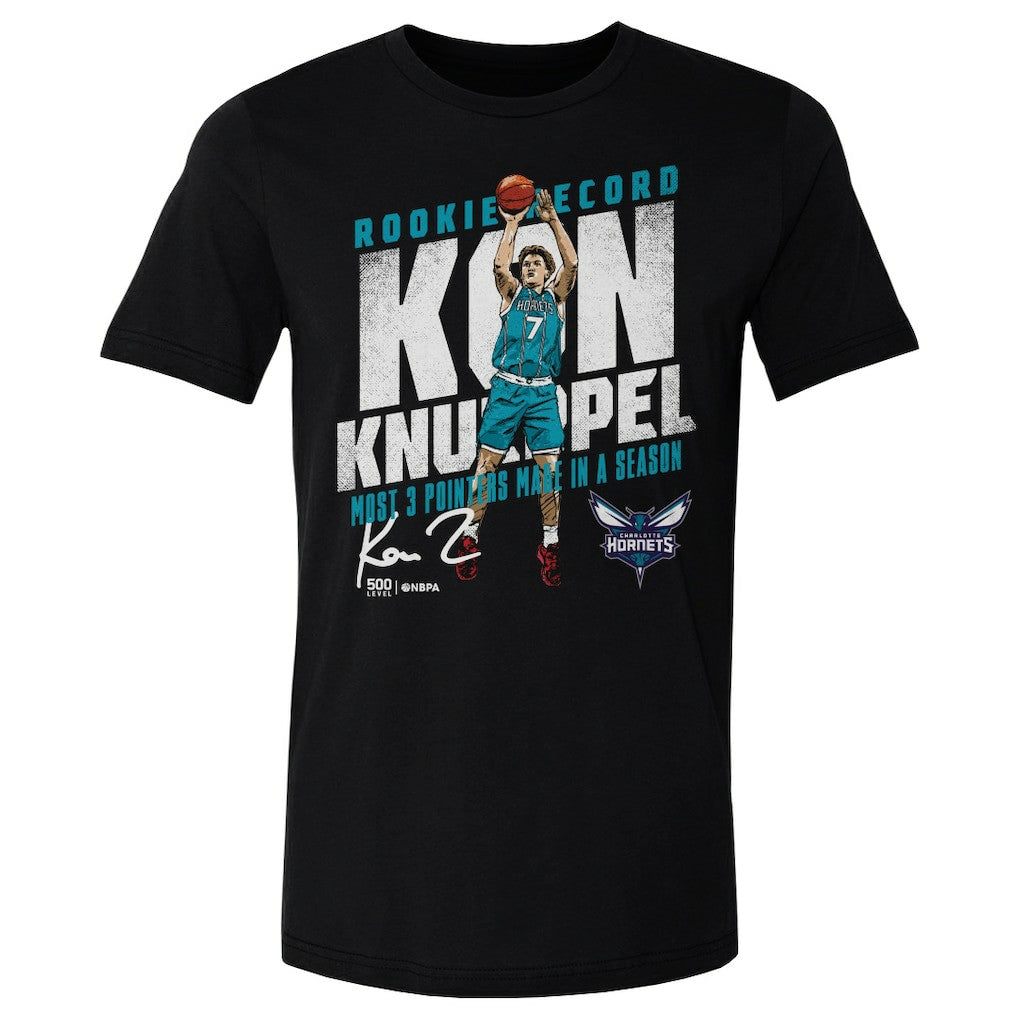 Kon Knueppel Charlotte Hornets 500 Level Rookie Three-Point Record T-Shirt Black - NBA