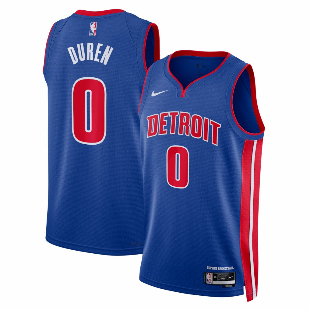 Jalen Duren Detroit Pistons Unisex Swingman Jersey Icon Editi- Blue - NBA