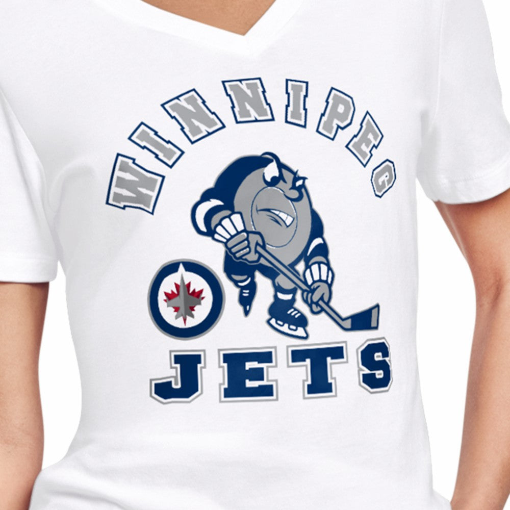 Winnipeg Jets Starter Women's Tough Puck T-Shirt - White - NHL