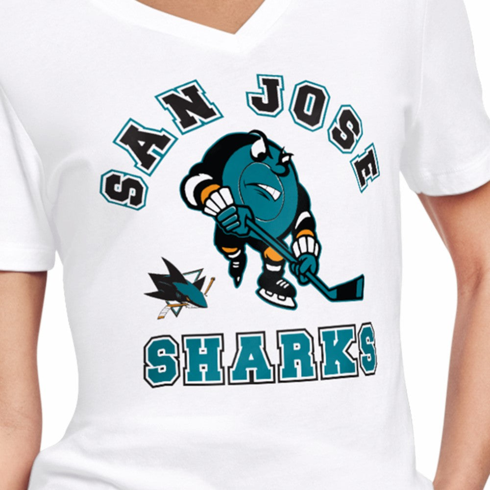 San Jose Sharks Starter Women's Tough Puck T-Shirt - White - NHL