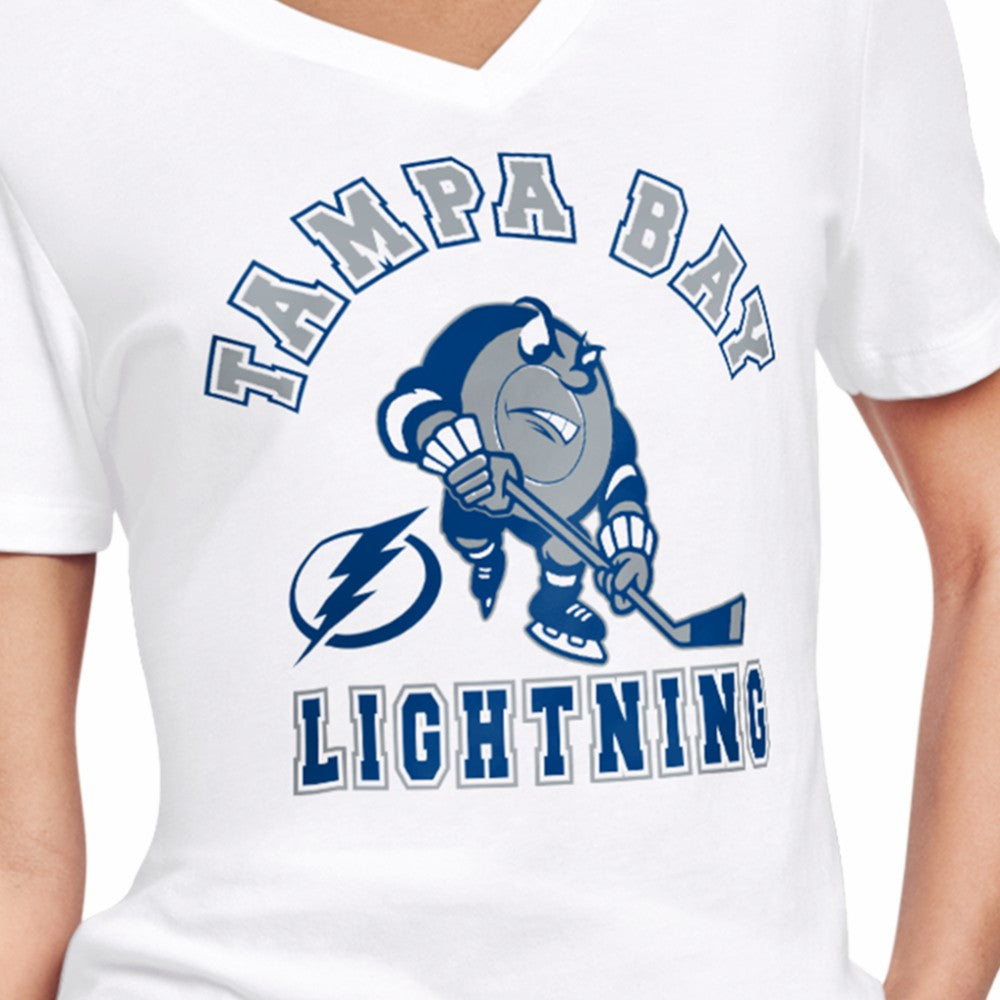 Tampa Bay Lightning Starter Women's Tough Puck T-Shirt - White - NHL