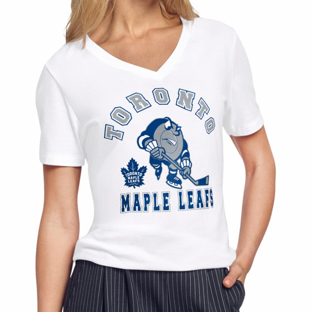Toronto Maple Leafs Starter Women's Tough Puck T-Shirt - White - NHL