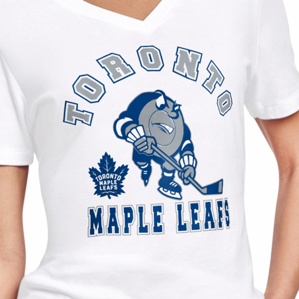 Toronto Maple Leafs Starter Women's Tough Puck T-Shirt - White - NHL