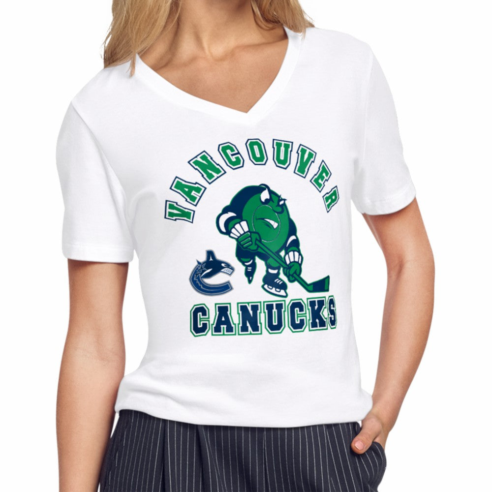 Vancouver Canucks Starter Women's Tough Puck T-Shirt - White - NHL