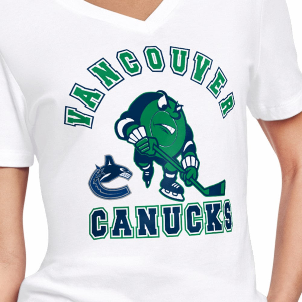 Vancouver Canucks Starter Women's Tough Puck T-Shirt - White - NHL