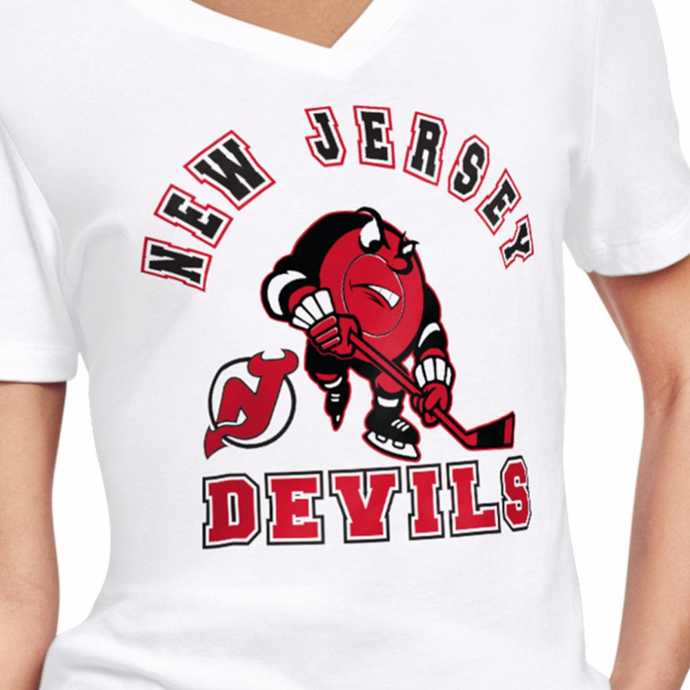 New Jersey Devils Starter Women's Tough Puck T-Shirt - White - NHL