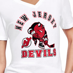 New Jersey Devils Starter Women's Tough Puck T-Shirt - White - NHL
