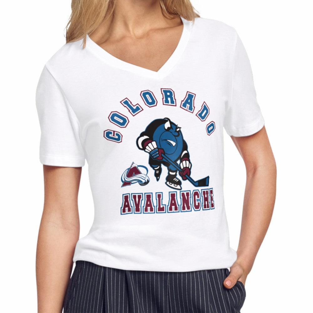 Colorado Avalanche Starter Women's Tough Puck T-Shirt - White - NHL