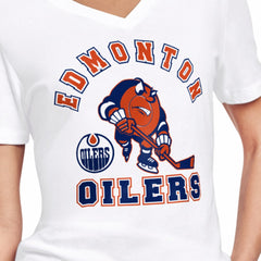 Edmonton Oilers Starter Women's Tough Puck T-Shirt - White - NHL