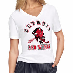 Detroit Red Wings Starter Women's Tough Puck T-Shirt - White - NHL