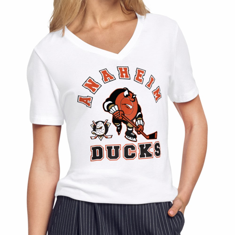 Anaheim Ducks Starter Women's Tough Puck T-Shirt - White - NHL
