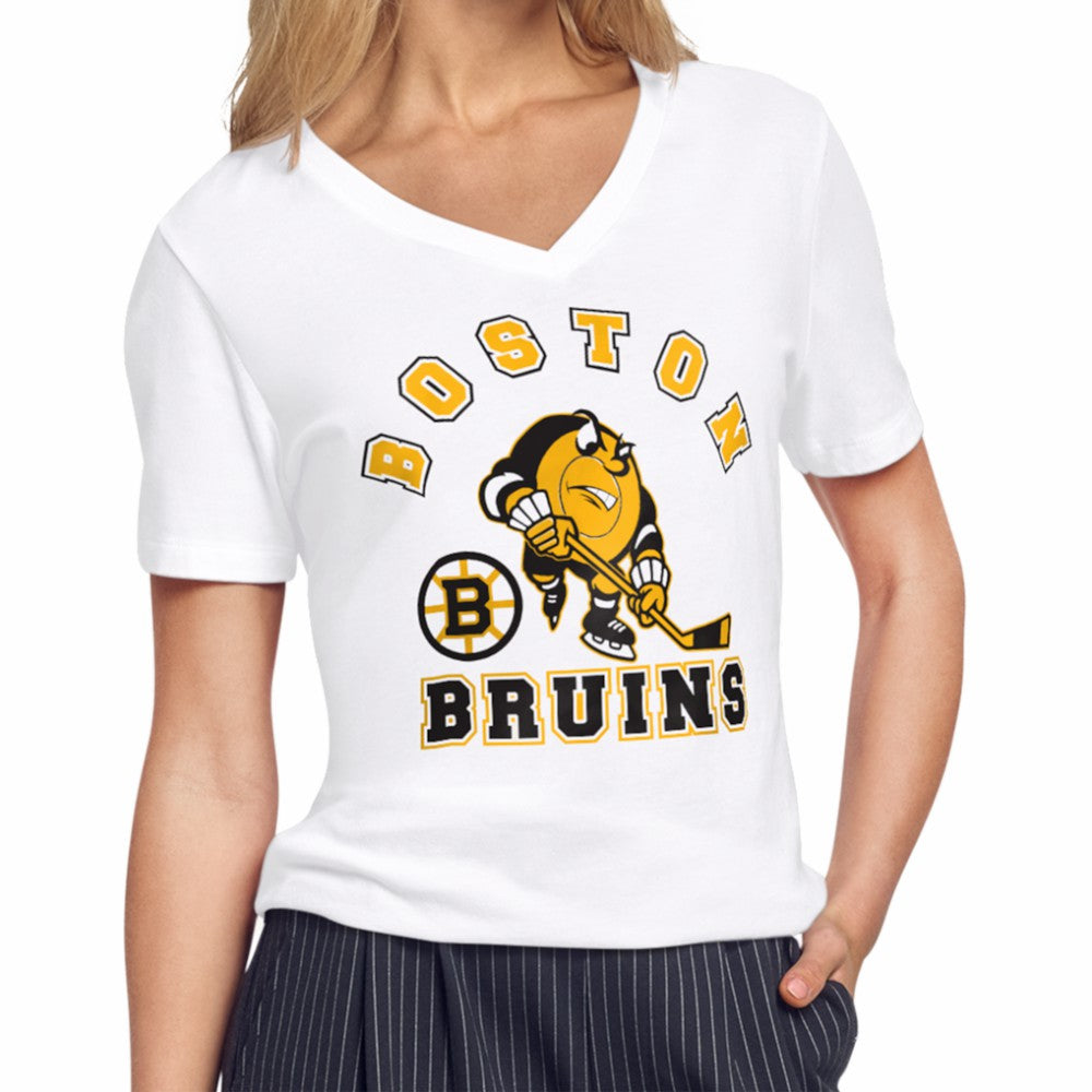 Boston Bruins Starter Women's Tough Puck T-Shirt - White - NHL