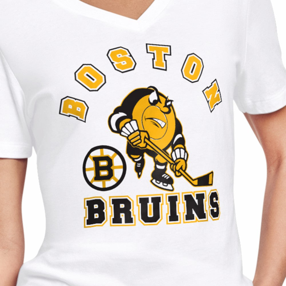 Boston Bruins Starter Women's Tough Puck T-Shirt - White - NHL