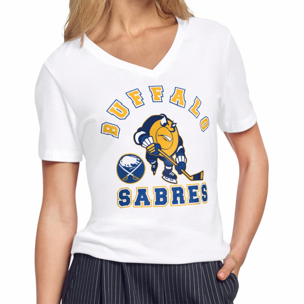 Buffalo Sabres Starter Women's Tough Puck T-Shirt - White - NHL