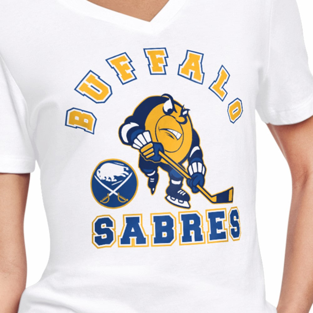 Buffalo Sabres Starter Women's Tough Puck T-Shirt - White - NHL