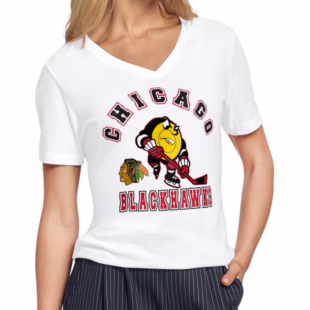 Chicago Blackhawks Starter Women's Tough Puck T-Shirt - White - NHL