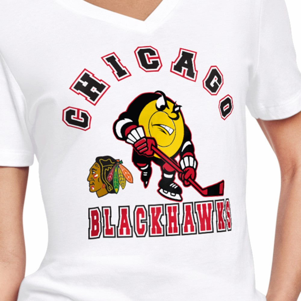 Chicago Blackhawks Starter Women's Tough Puck T-Shirt - White - NHL