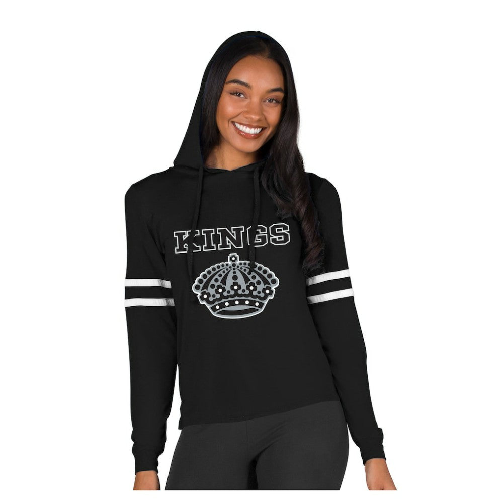 Los Angeles Kings Concepts Sport Women's Marathon Long-Sleeve Hooded T-Shirt - Black - NHL