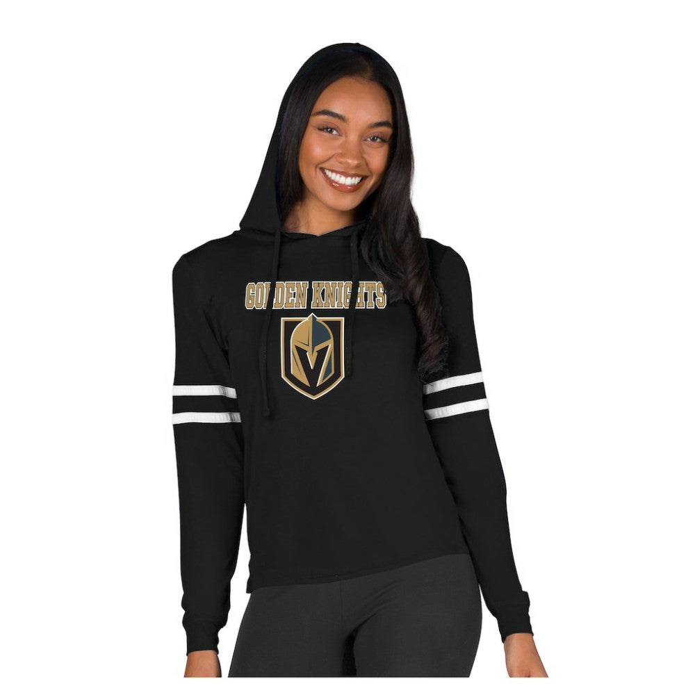 Vegas Golden Knights Concepts Sport Women's Marathon Long-Sleeve Hooded T-Shirt - Black - NHL