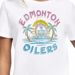 Edmonton Oilers Starter Women's Tonal Beach T-Shirt - White - NHL
