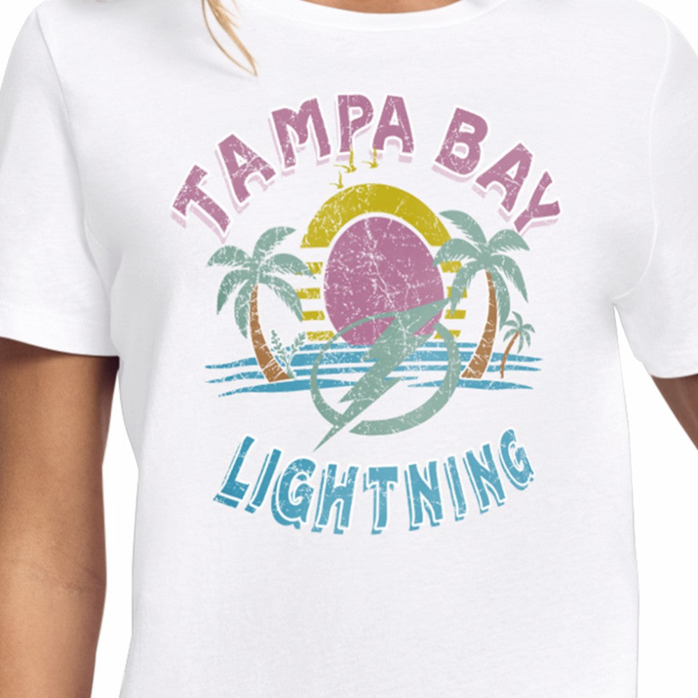 Tampa Bay Lightning Starter Women's Tonal Beach T-Shirt - White - NHL