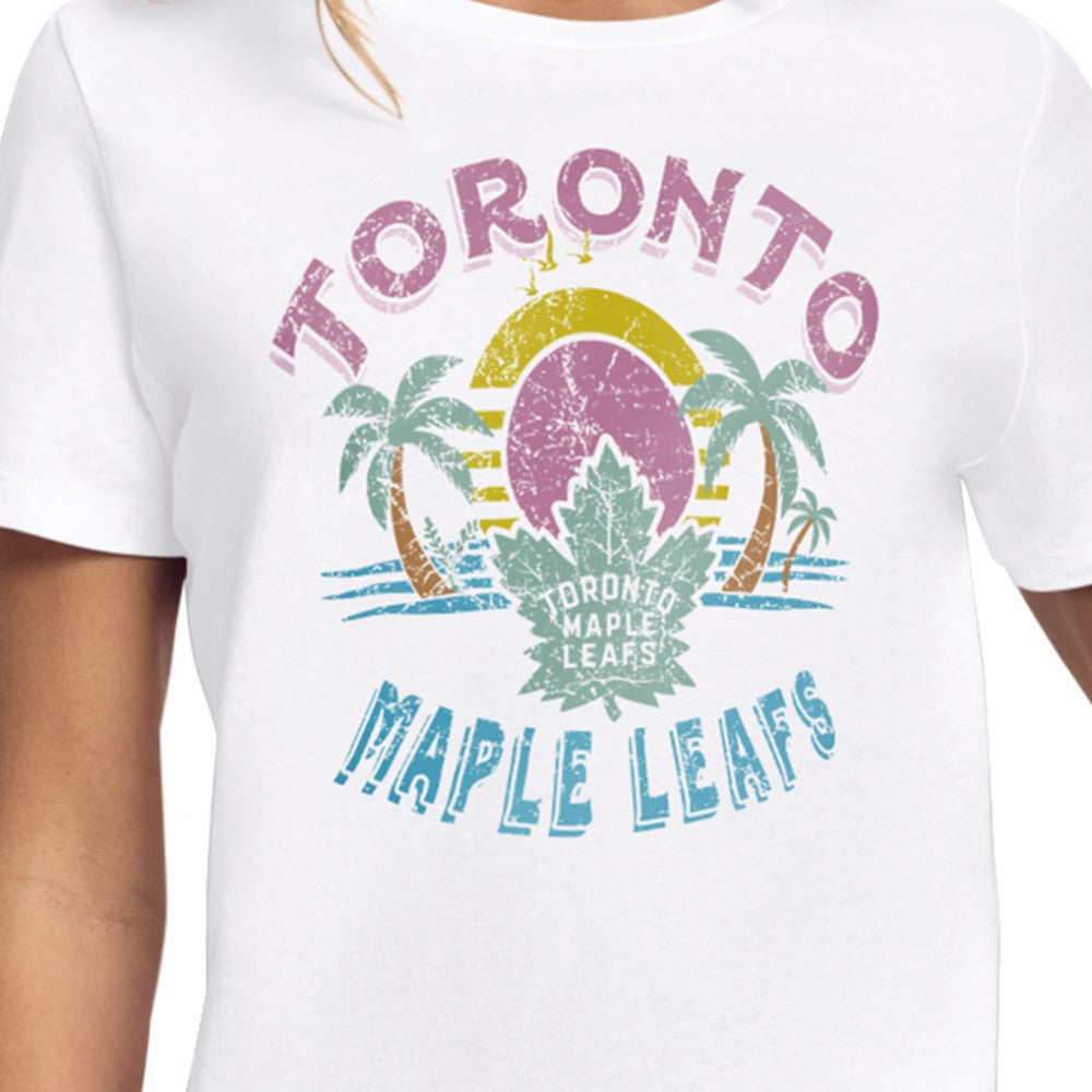 Toronto Maple Leafs Starter Women's Tonal Beach T-Shirt - White - NHL