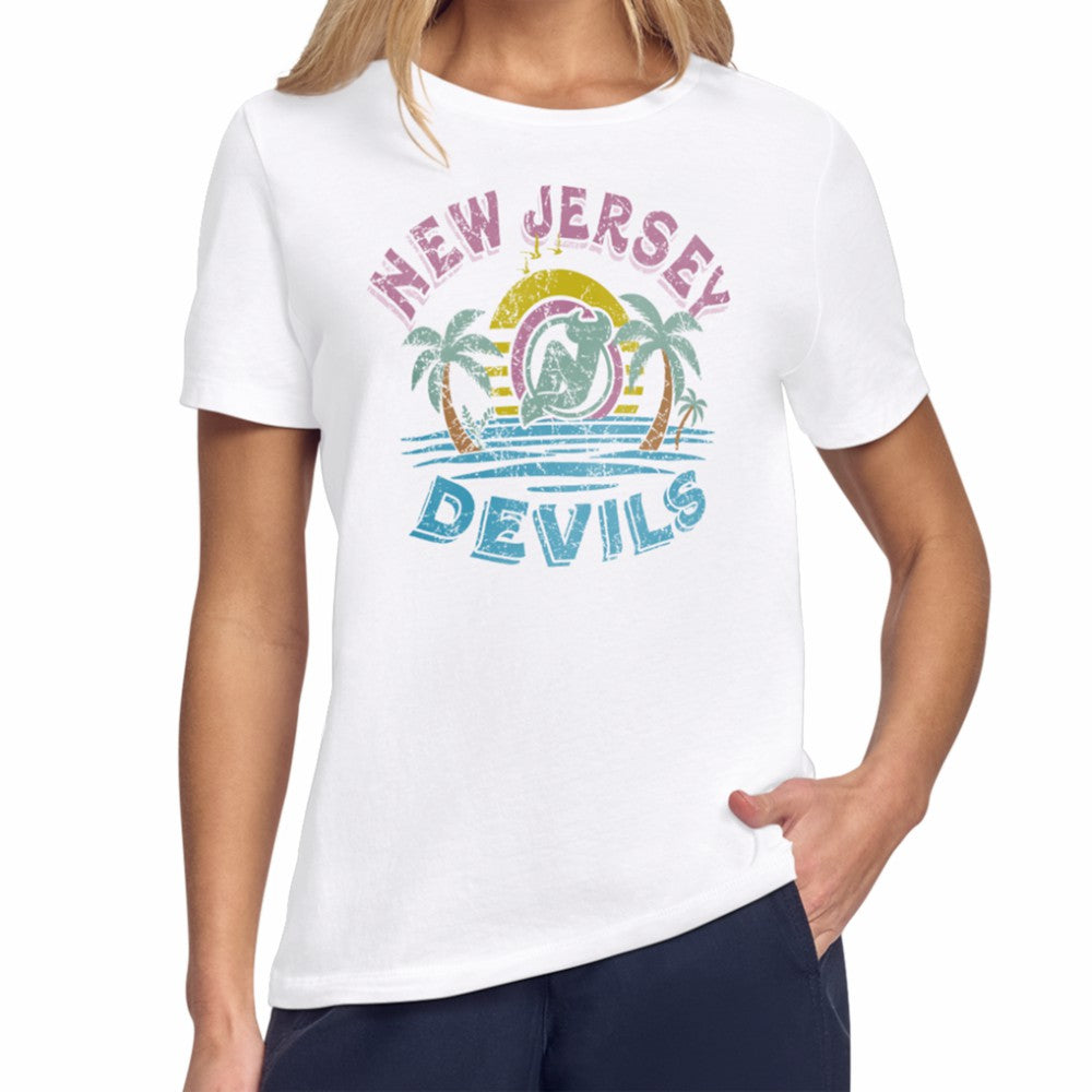 New Jersey Devils Starter Women's Tonal Beach T-Shirt - White - NHL