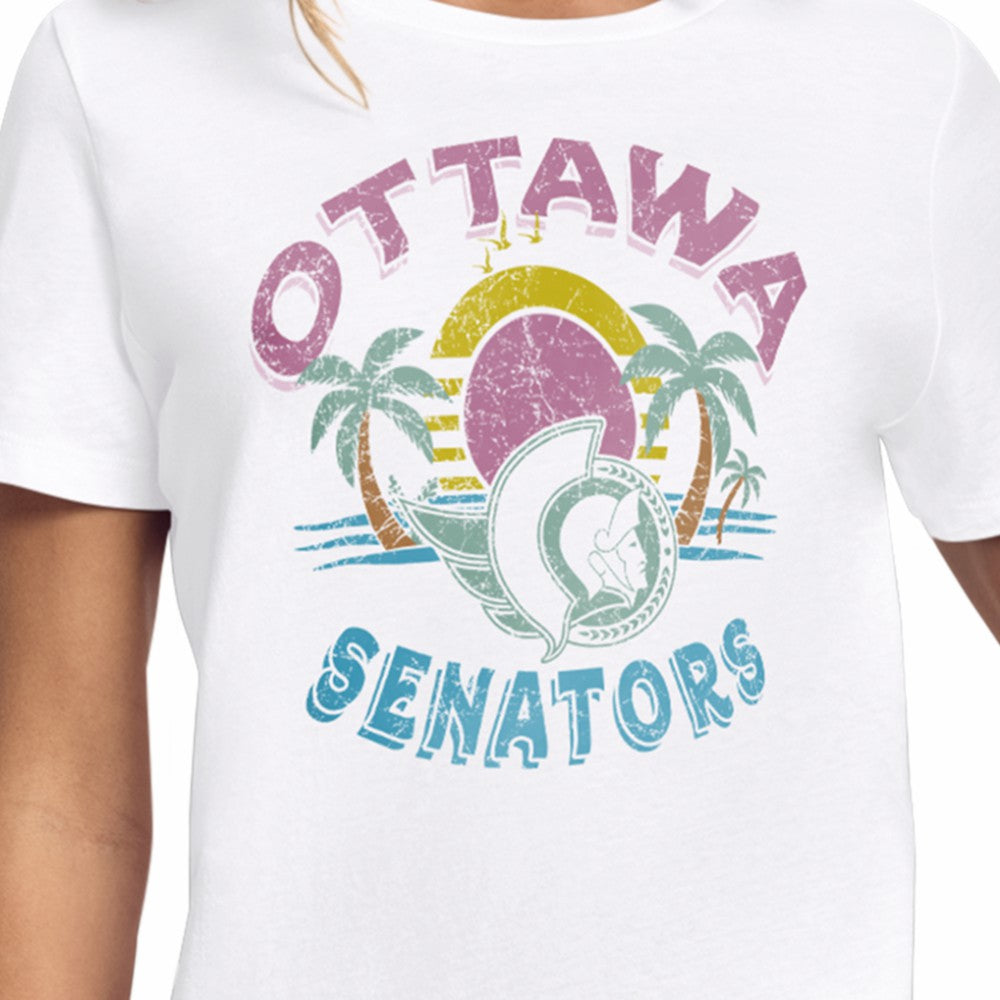 Ottawa Senators Starter Women's Tonal Beach T-Shirt - White - NHL