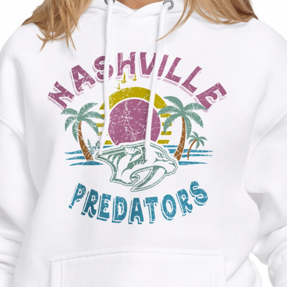 Nashville Predators Starter Women's Tonal Beach Hoodie - White - NHL