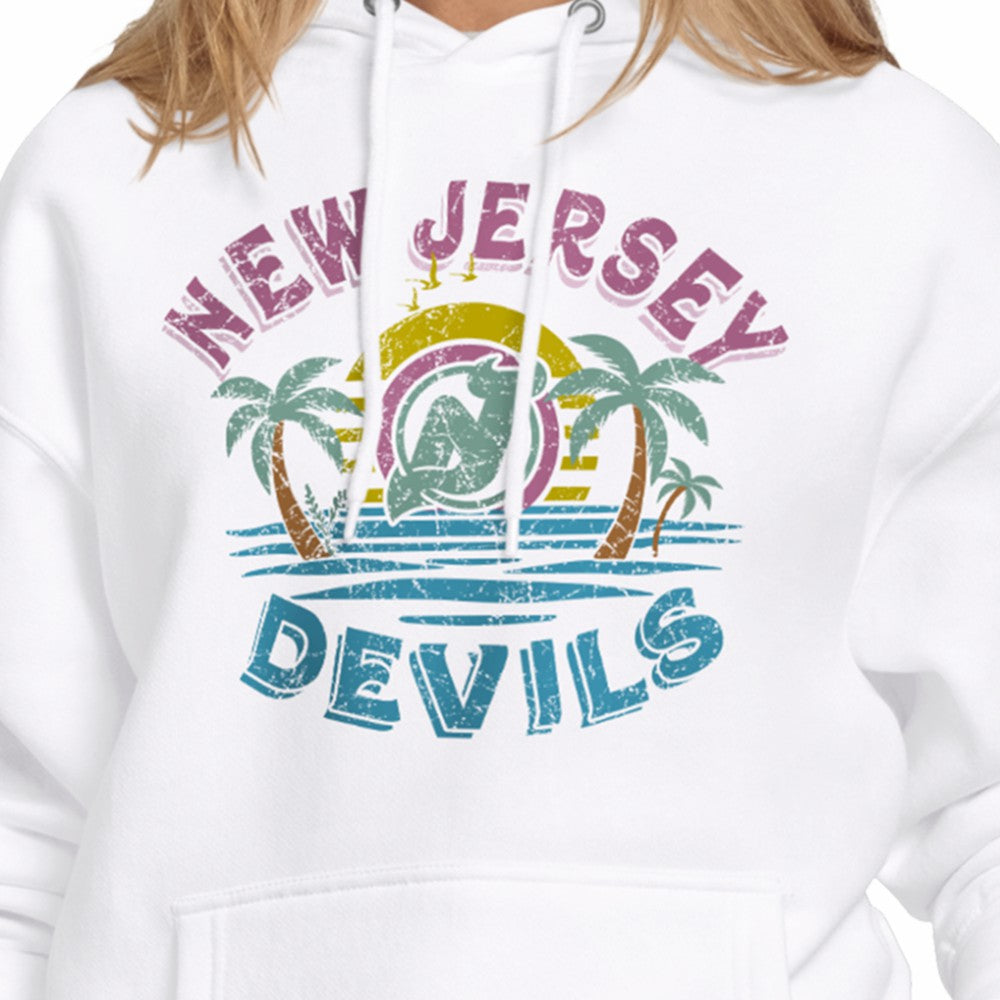 New Jersey Devils Starter Women's Tonal Beach Hoodie - White - NHL