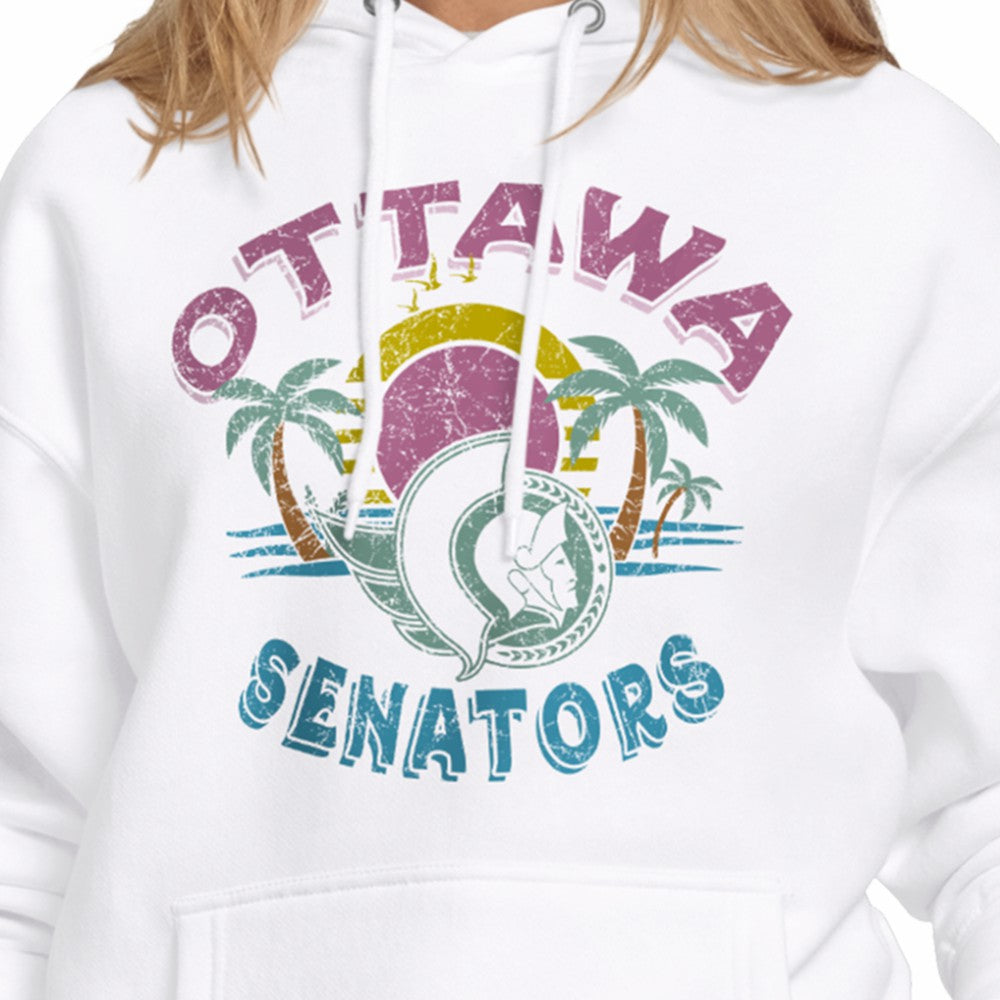 Ottawa Senators Starter Women's Tonal Beach Hoodie - White - NHL
