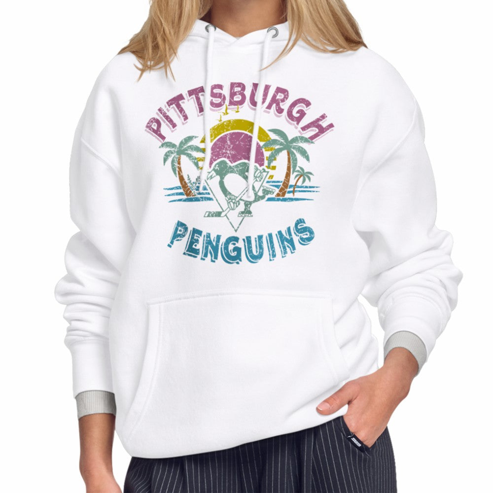 Pittsburgh Penguins Starter Women's Tonal Beach Hoodie - White - NHL