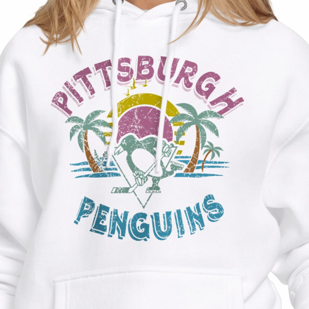 Pittsburgh Penguins Starter Women's Tonal Beach Hoodie - White - NHL