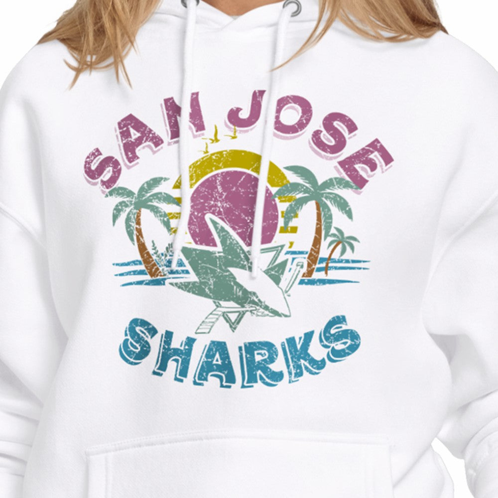 San Jose Sharks Starter Women's Tonal Beach Hoodie - White - NHL