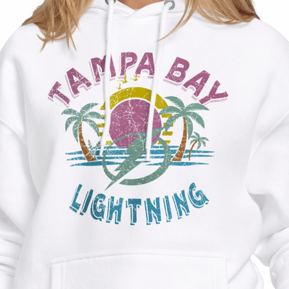 Tampa Bay Lightning Starter Women's Tonal Beach Hoodie - White - NHL