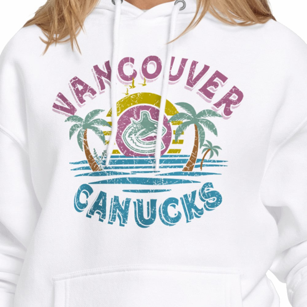 Vancouver Canucks Starter Women's Tonal Beach Hoodie - White - NHL