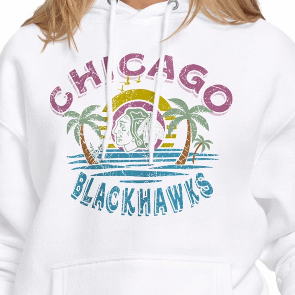Chicago Blackhawks Starter Women's Tonal Beach Hoodie - White - NHL