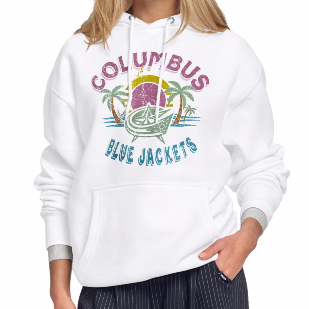 Columbus Blue Jackets Starter Women's Tonal Beach Hoodie - White - NHL