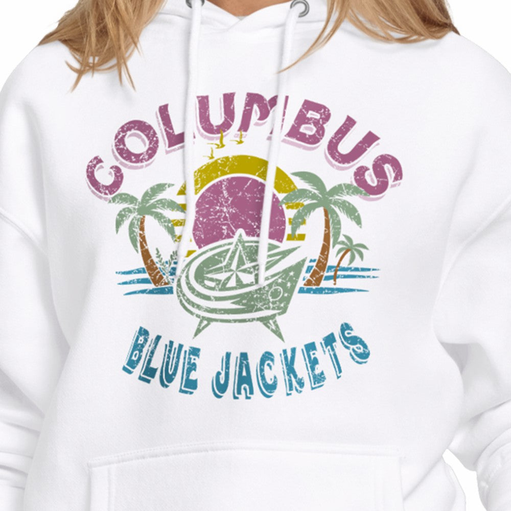 Columbus Blue Jackets Starter Women's Tonal Beach Hoodie - White - NHL