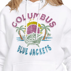 Columbus Blue Jackets Starter Women's Tonal Beach Hoodie - White - NHL