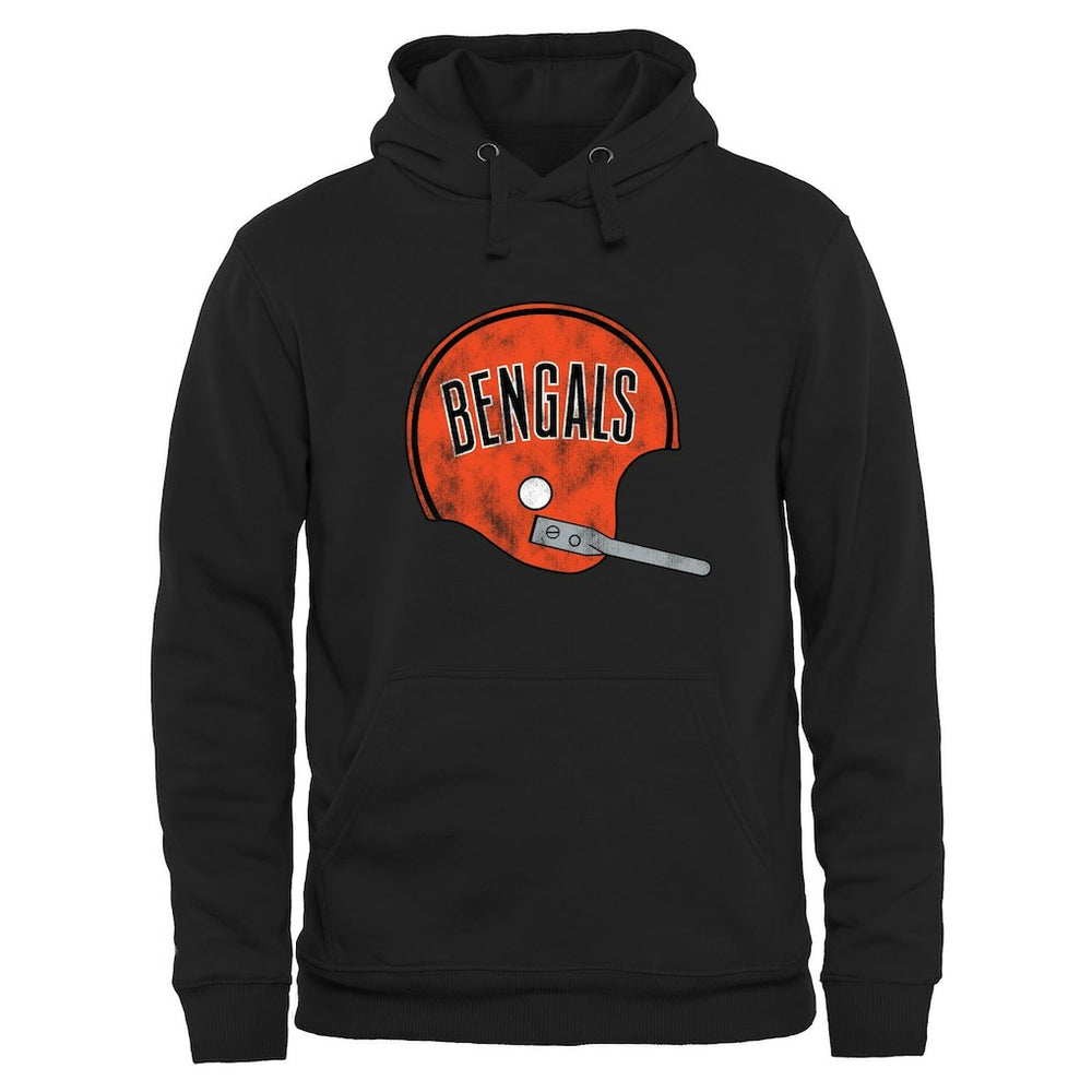 Cincinnati Bengals Throwback Logo Pullover Hoodie Black | NFL